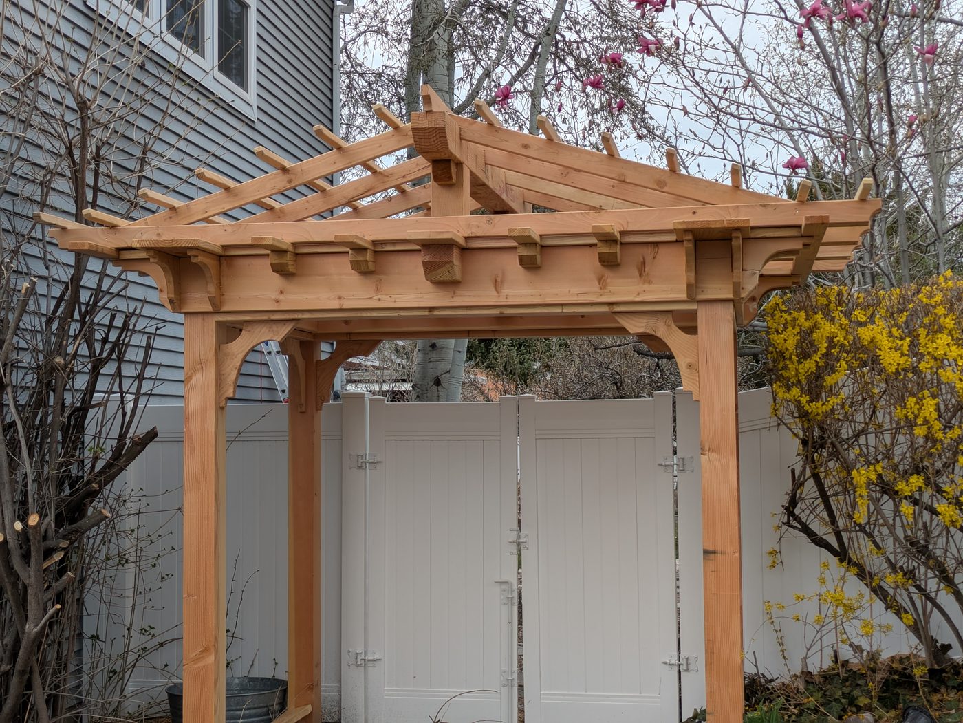 Custom cedar pergola