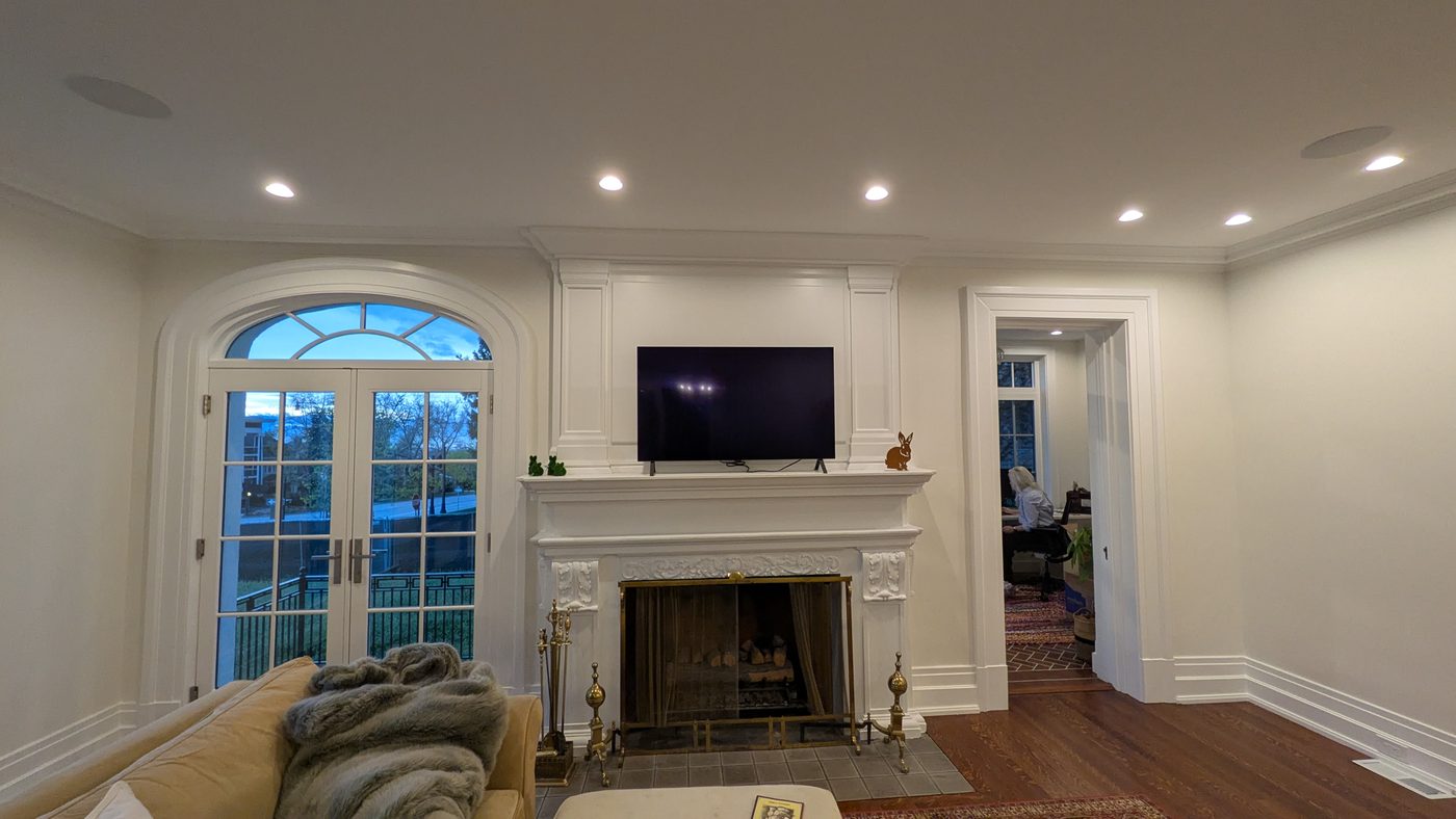 Custom fireplace mantel and surround
